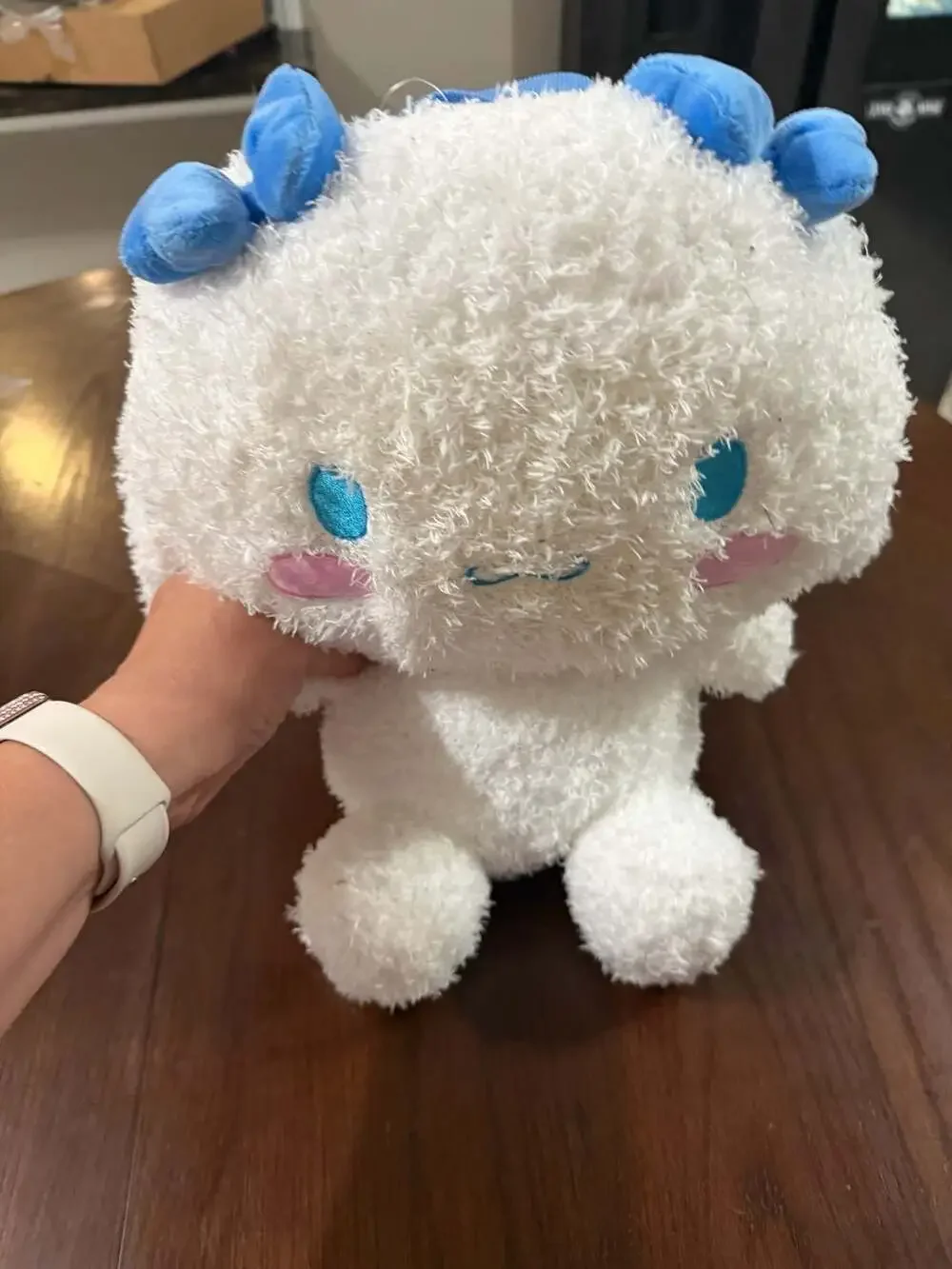 Sanrio Cinnamoroll Feather Plush Backpack White